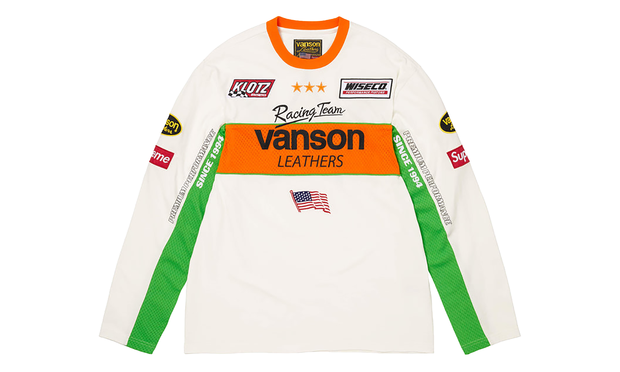 Vanson Leathers® L/S Top "SS26 - White" SU27021