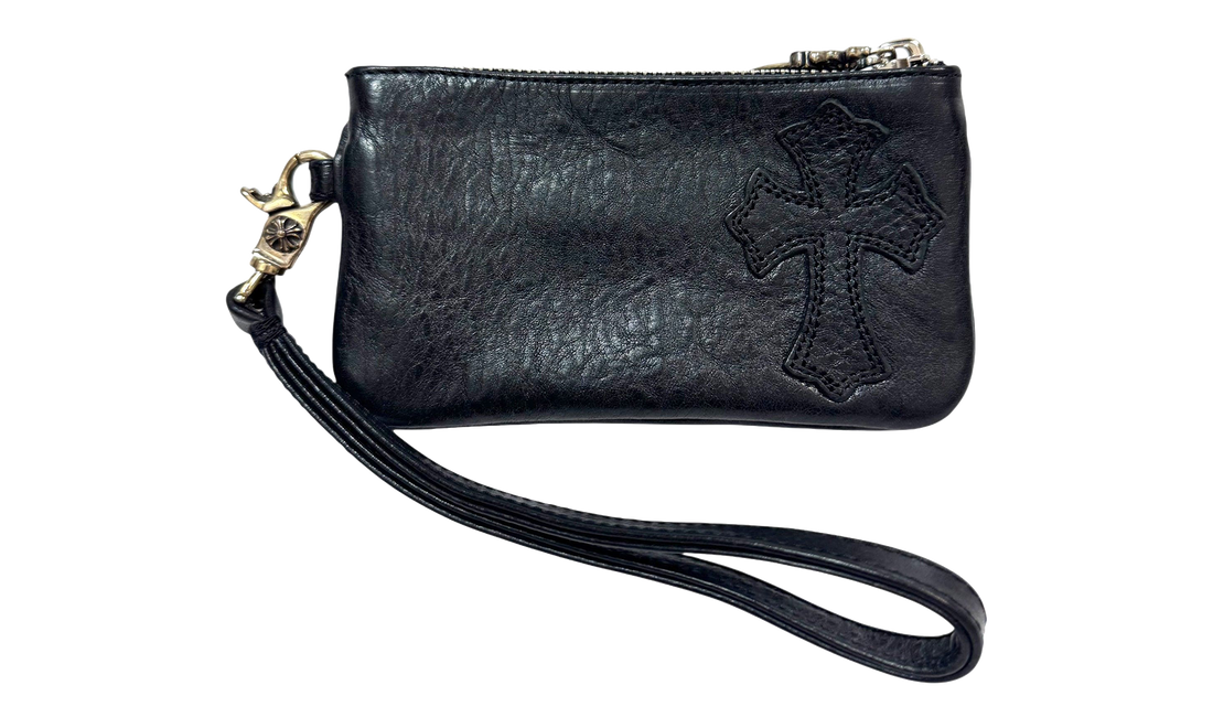 Wristlet Leather Cross Patch Wallet "Black" CHRM1098